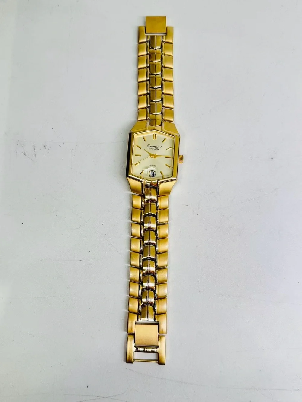Vintage Precision By Gruen Quartz Women’s Watch Gold Tone Date New Battery Runs